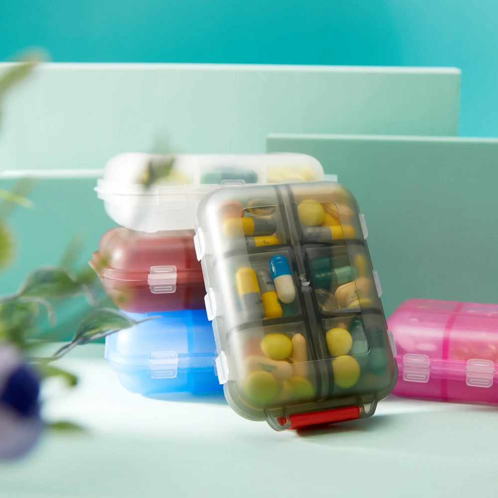 Weekly Portable Travel Pill Cases Box 7 Days Organizer 12 Grids Pills Container Storage Tablets Drug Vitamins Medicine Fish Oils