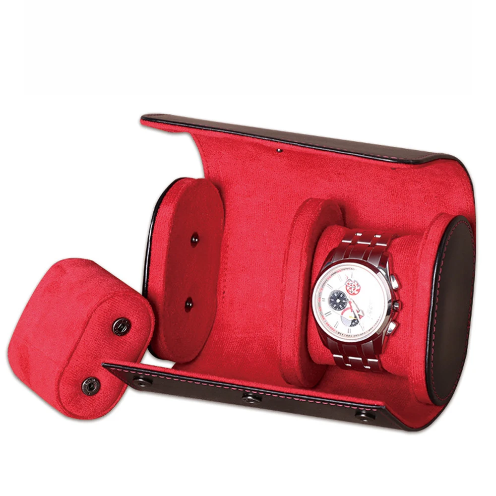 Premium PU Leather Soft Fabric Pouch 3/2/1 Slots Portable Travel Universal Watch Storage Box Organizer_voghion.com