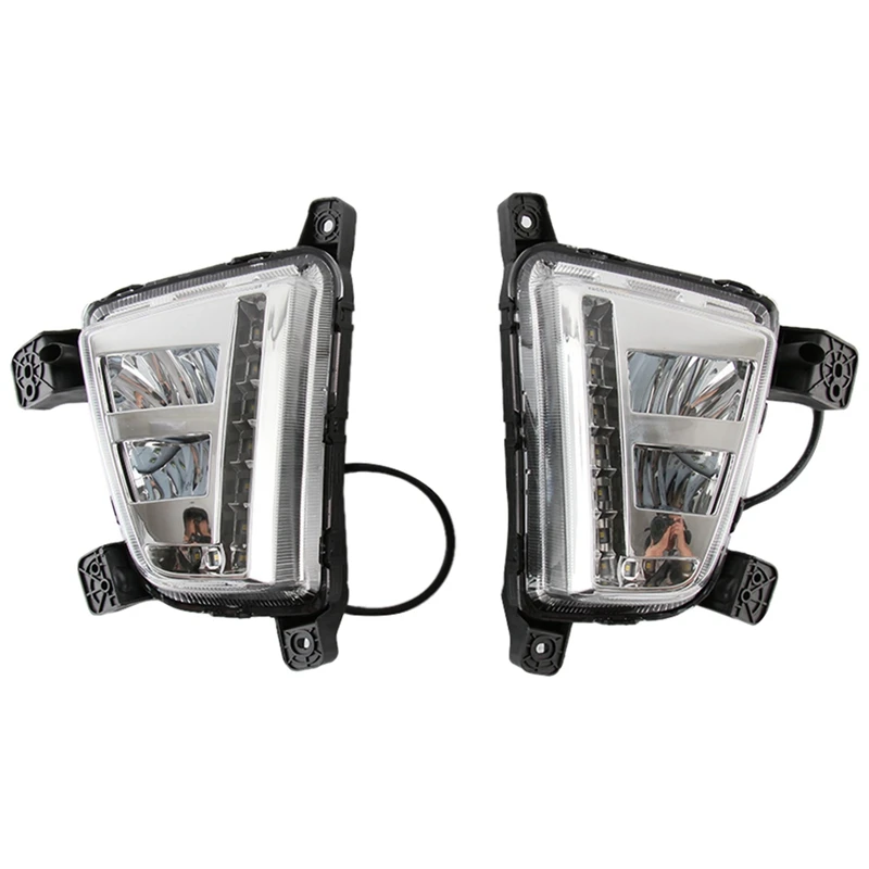 

Передние дневные ходовые рандовые фонари, дневные противотуманные фонари, рандомные фонари без рамки для Hyundai IX25 2014-2016, аксессуары