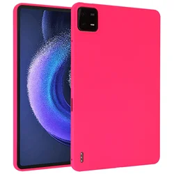 Soft Silicone Shockproof Back Cover for Tablets - Skin - Feel Design, Thin and Lightweight (Rose Red)