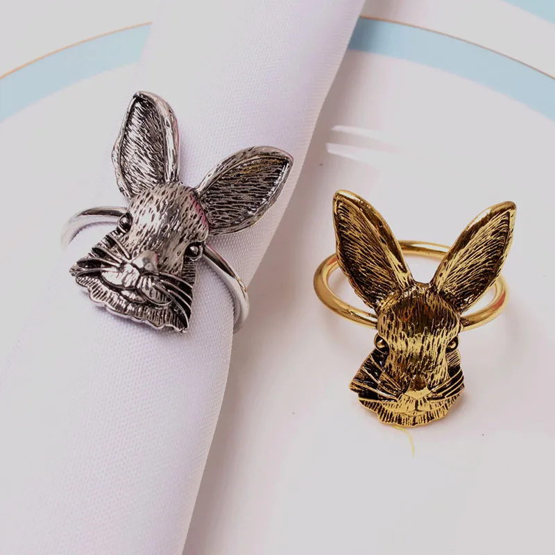 Gold Easter Bunny Buckle Napkin Rings Holders Rabbit Design Becket for Hotel Wedding Party Event Dining Table Decoration,napkin ring