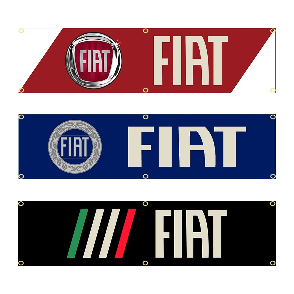 

60x240 см, баннер Fiats, флаг из полиэстера, печатный гобелен для гаража или улицы