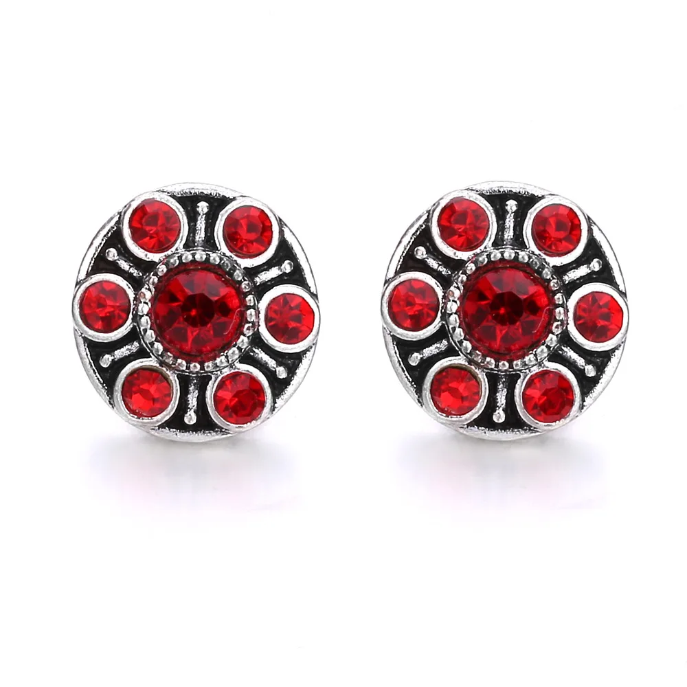 20pcs 12mm Snap Jewelry Crystal Flower Mini 12mm Metal Snap Buttons for DIY Interchangeable Snap Button Bracelet