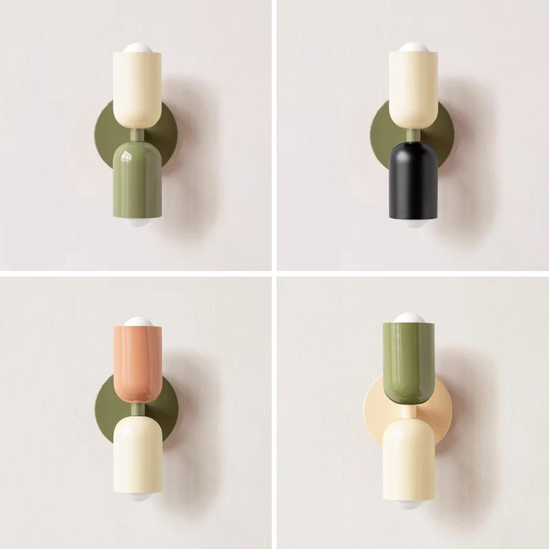 Nordic LED Wall Lamp Modern Macaron Decorative Sconces For Bedroom Bedside Study Living Rooms TV Backdrop