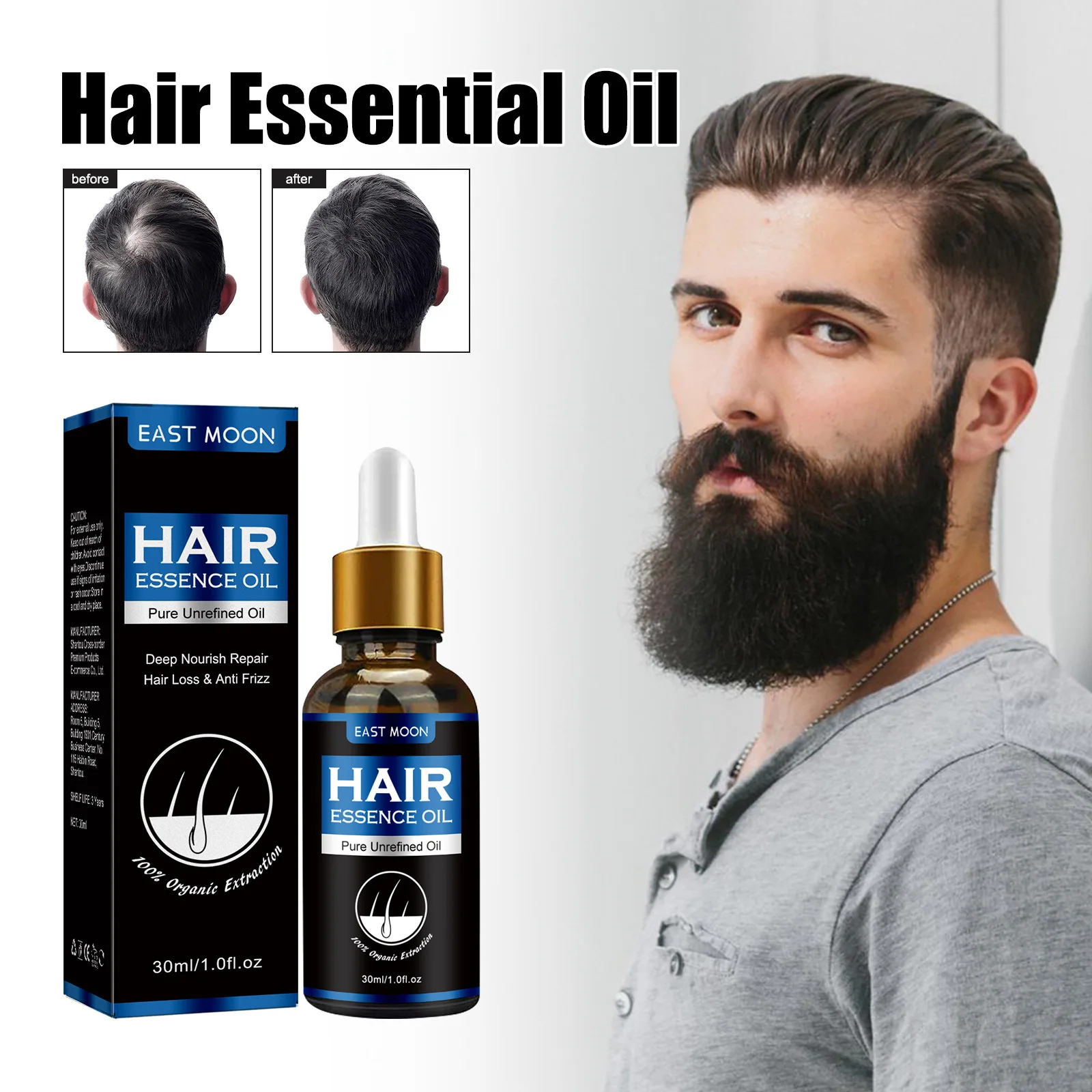 Men's Dense Hair Essence Strong Nutrition Moisturizing Anti-Drop Thick Hairs Fixing Hair Care Solution Hair Growth Product