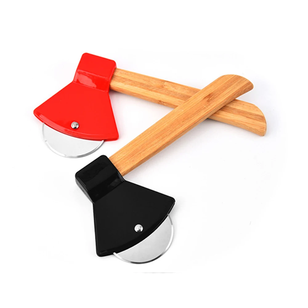 Unique Pizza Slicer with Bamboo Handle Stainless Steel Pizza Cutter Wheel Pizzas Cutting Knife/tools 0806 pizza cutter pizza knife