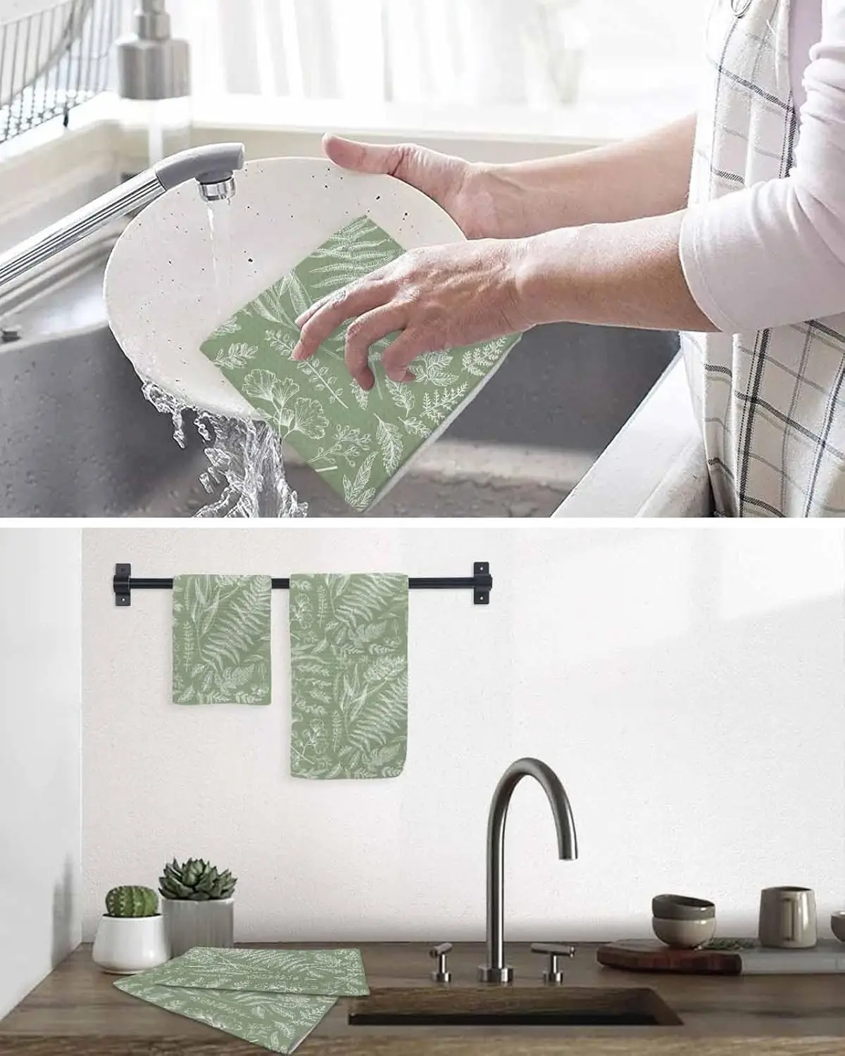 Sage Green Dishcloth Set 6