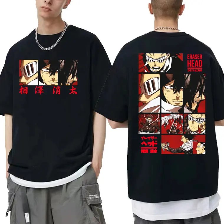 

Japanese Anime My Hero Academia Eraser Head Aizawa Shouta Graphic T-shirt Men Women Manga Vintage Oversize Tshirt Male Tops Tees