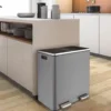 60L(16 Gal ) Dual Trash Can, Stainless Steel Kitchen Garbage Can, Double Compartment Classified Rubbish Bin, Recycle Dustbin 6
