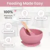 5PCS Silicone Baby Tableware Set Divided Plates Suction Cup Bowl Spoon Fork Dishes For Toddler Training To Eating Safe BPA Free 3