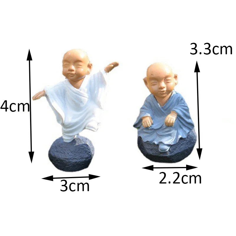4pcs Figurine Fairy Home Decoration Accessories Kawaii Chinese Buddhist Monks Miniature Bonsai Garden Furniture Resin Craft miniature ornament,ornament crafts,miniature figurines,resin crafts accessories,resin ornaments,resin crafts