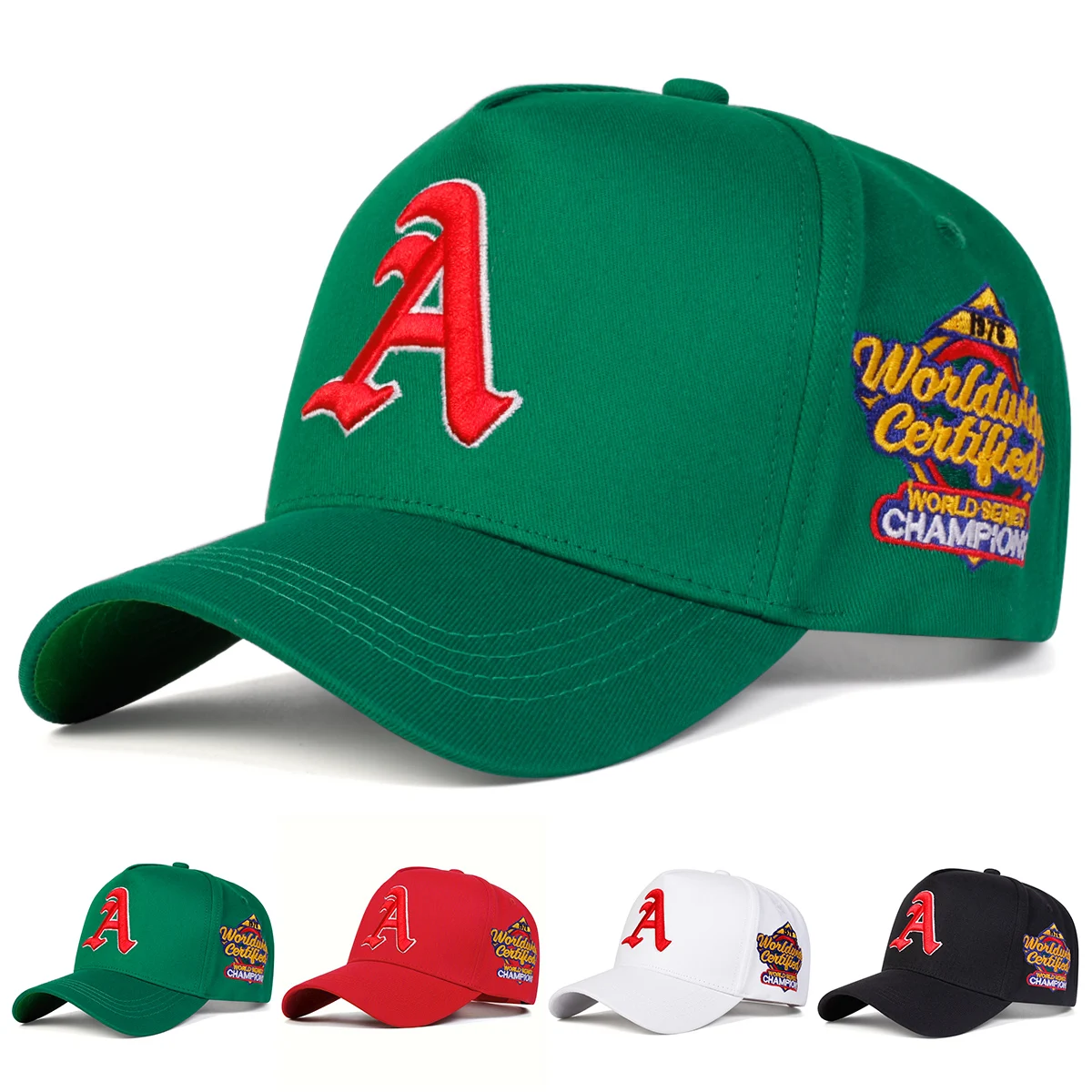 Unisex Gothic Letter A Stickerei seitlich auf der Vorderseite, weltweite Baseballkappen, verstellbarer Outdoor-Hut für Frühling und Herbst, lässiger Sonnenschutzhut – Detail 1