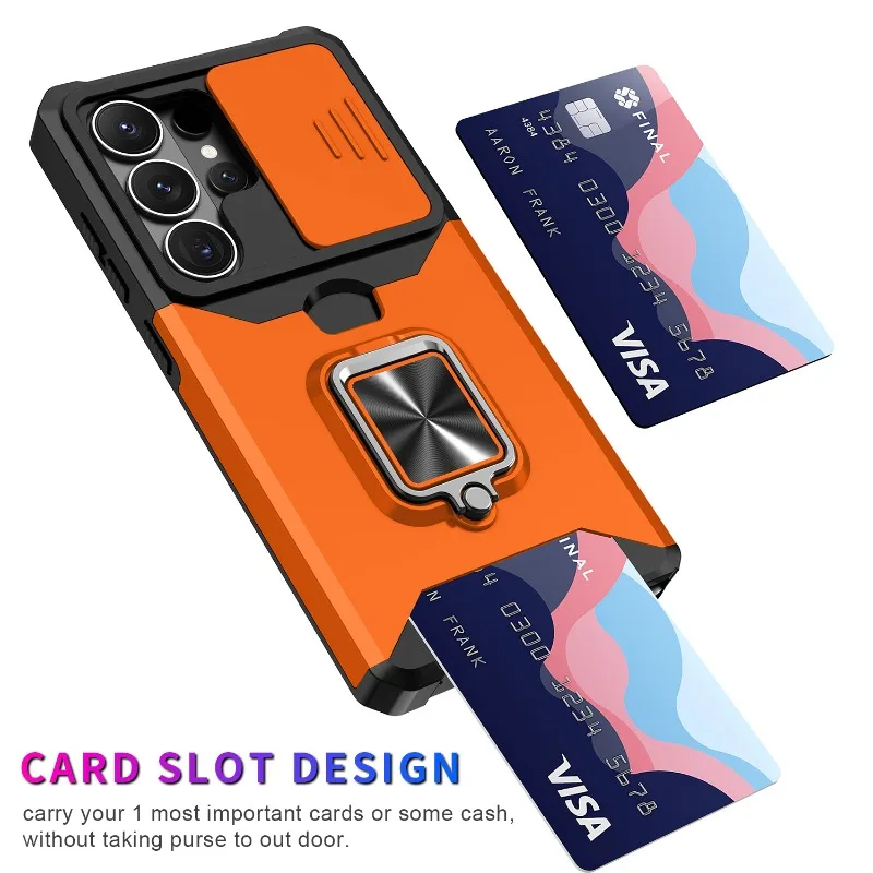 Shockproof Magnetic Holder Case with Card Slot Cover