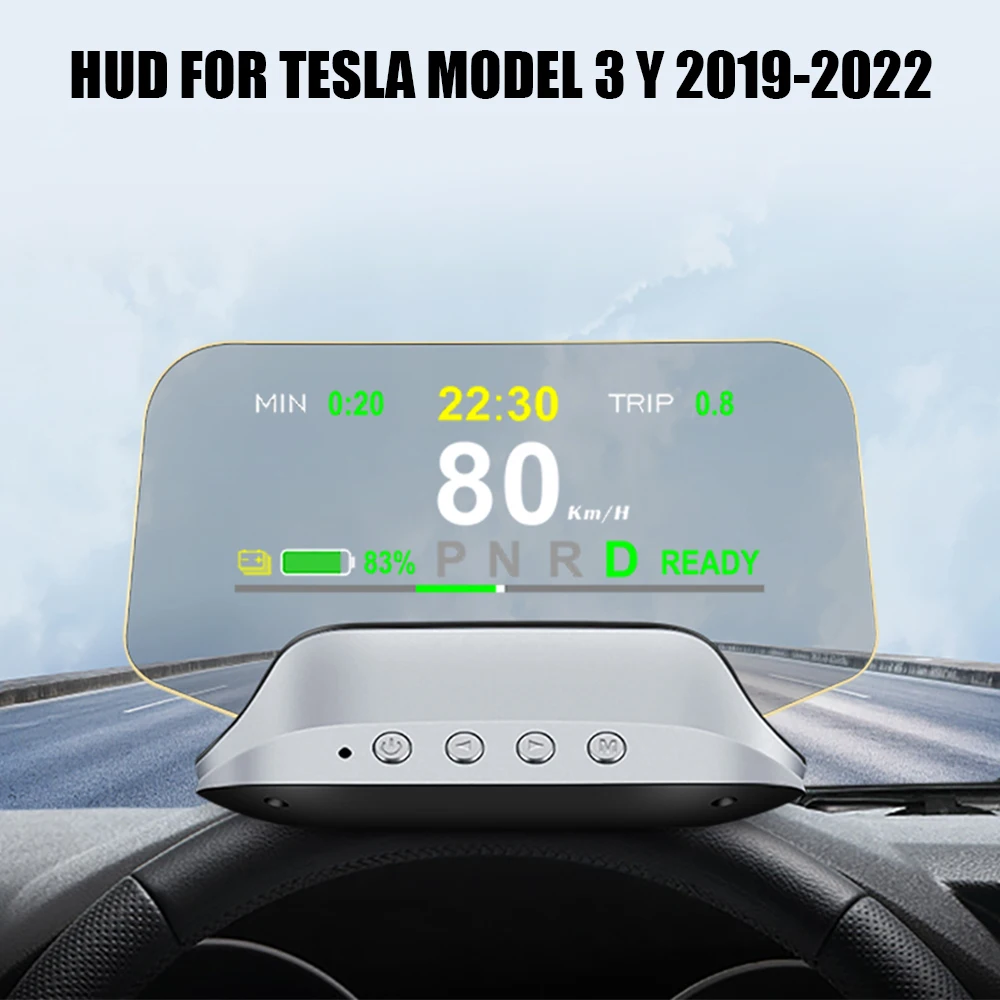 Hud For Tesla Model 3 Y 20192022 Speedometer Rpm Mirror Projector Car Head Up Display T3
