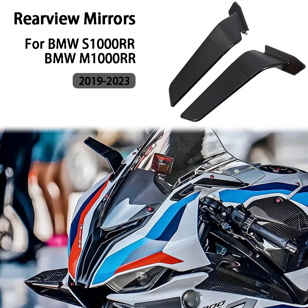 

Motorcycle Wing Mirrors Adjustable Rotating Rearview Side Mirror For BMW S1000RR 2019-2023