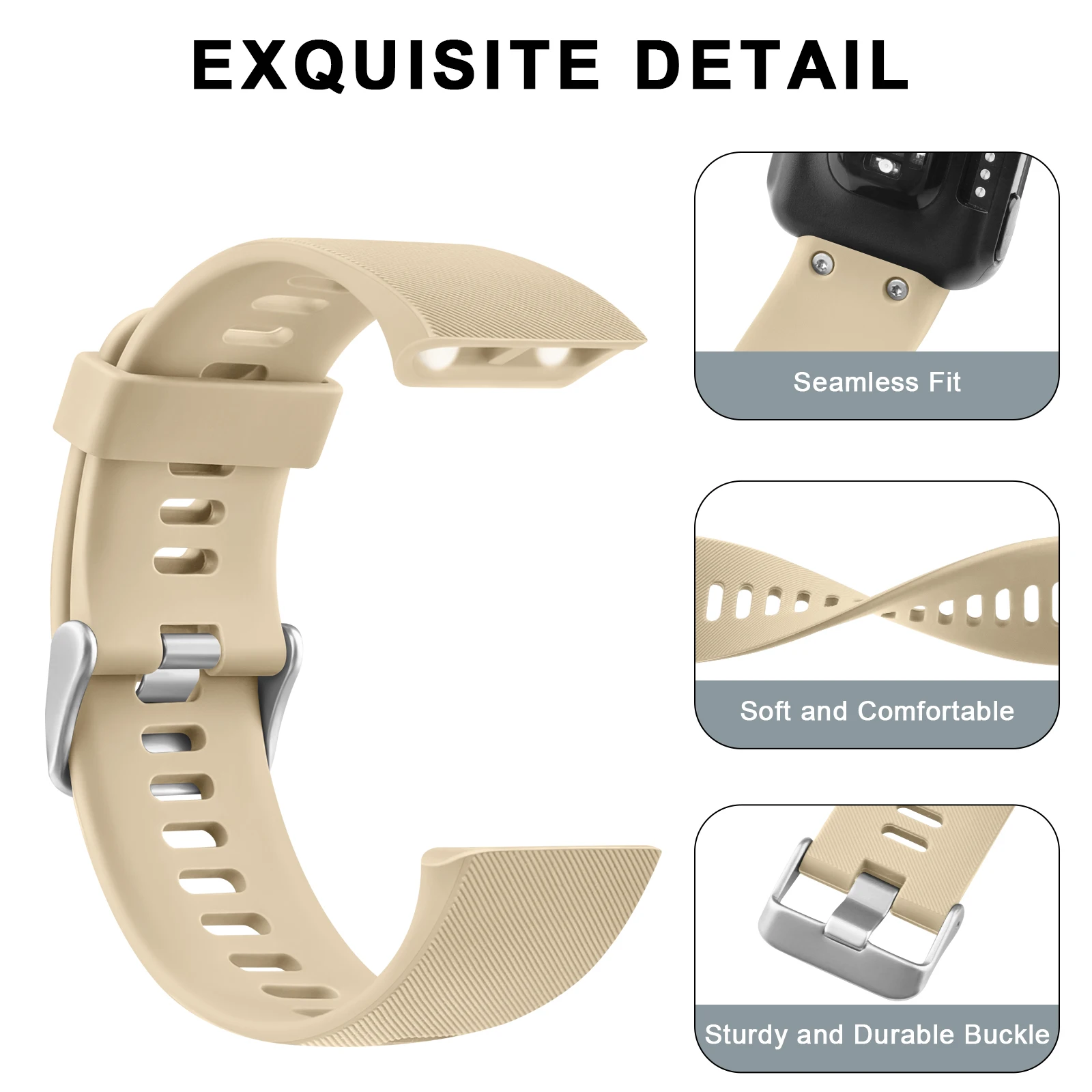 Premium Soft Silicone Sport Bracelet Watchband - Durable Strap Accessory