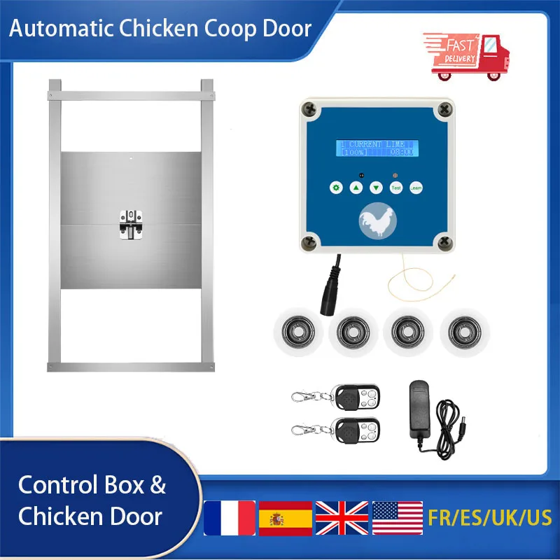 Automatic Chicken Coop Door With Timer & Light Sensor, Low Battery