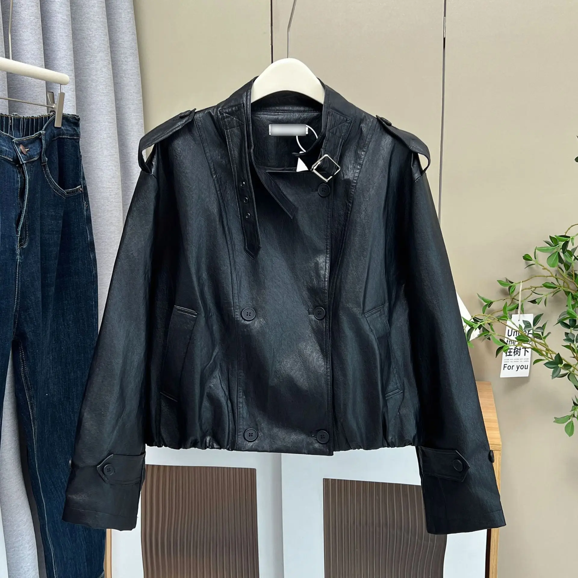XXXXL Fashion Plus Size Women's Leather Jackets Autumn Of 2025 Loose Sweet And Cool Short Coat