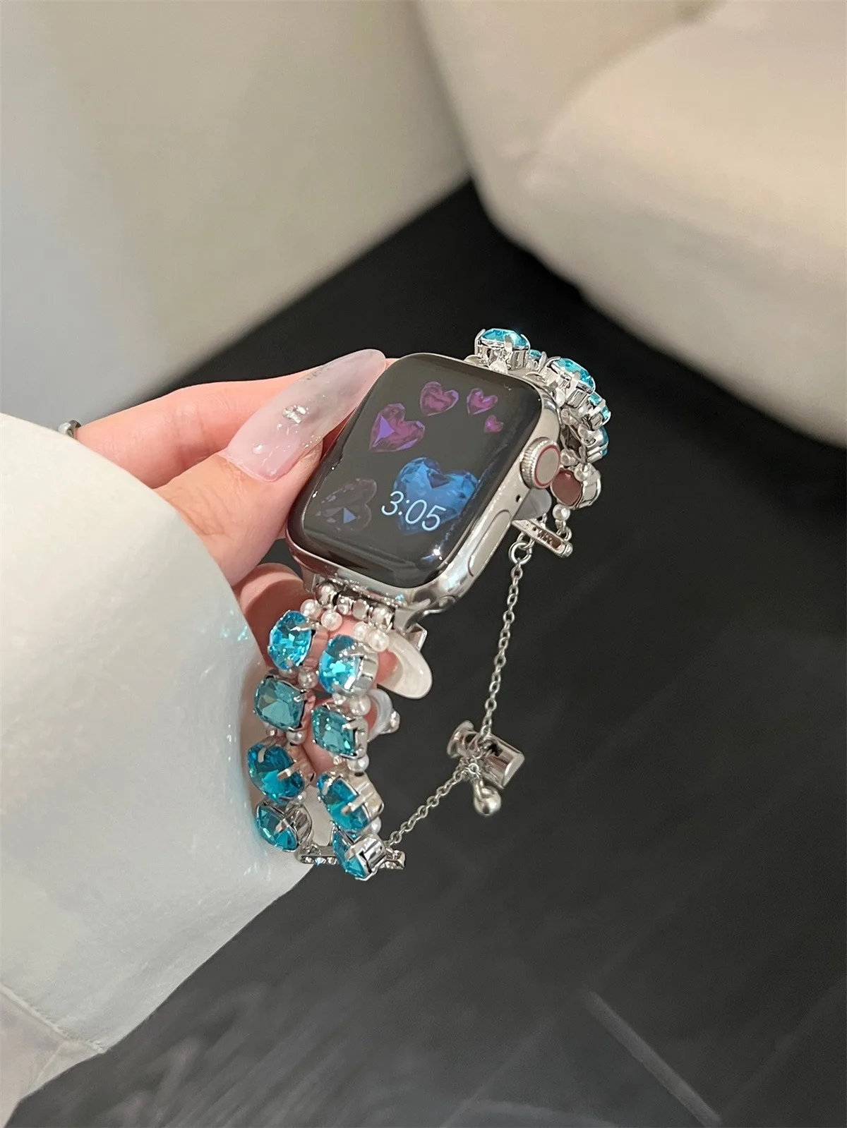 Cinturino per orologio in acciaio inossidabile per gioielli per iWatch Ultra 2 Series 10/9/8/7/6/5 Cinturino per orologio alla moda 42/44/45/46/49mm 38/40/41mm_voghion.com