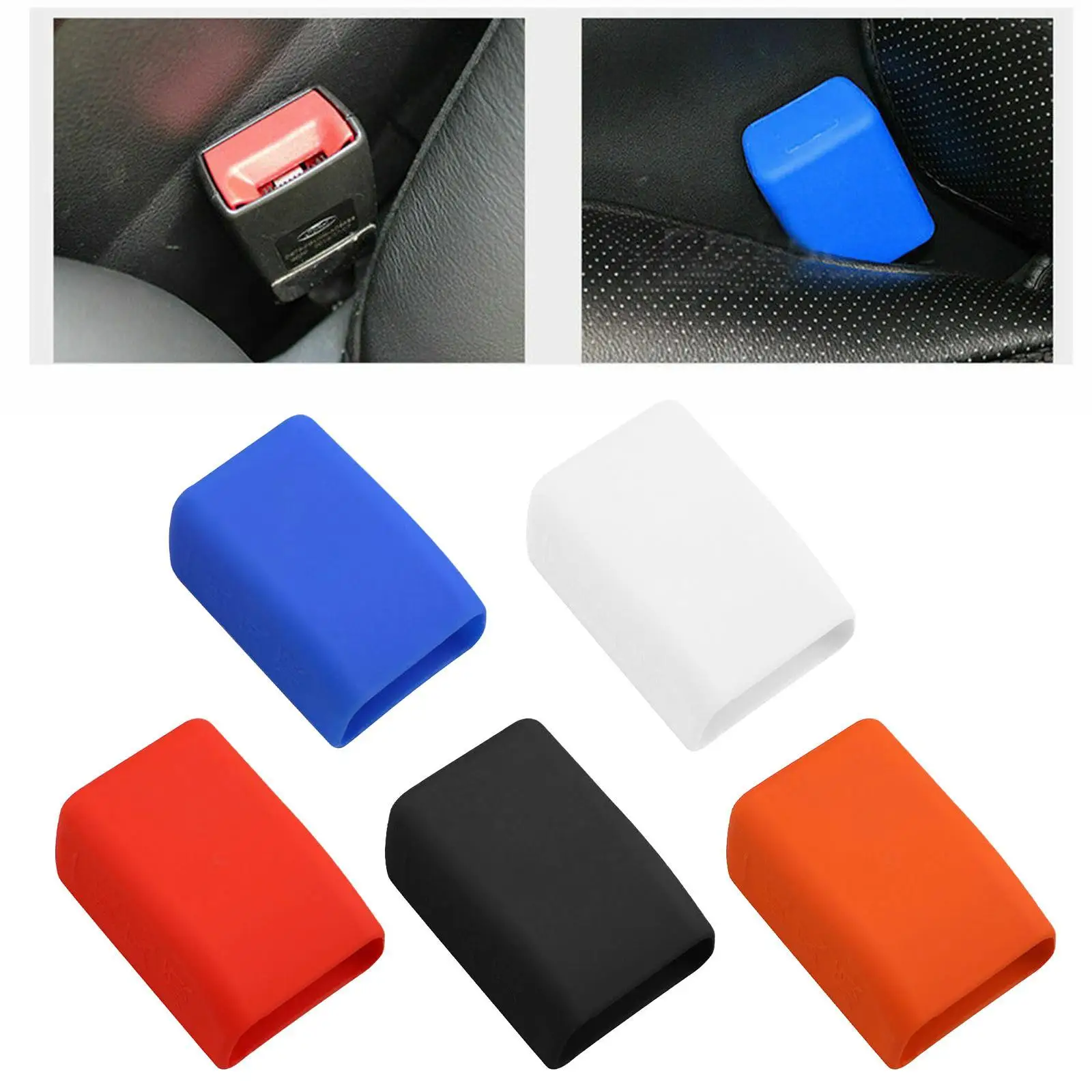 

Silicone Car Seat Belt Buckle Covers Dust Prevention Car Safety Buckle Clip Scratch-proof Protector Car Interior Button Cover