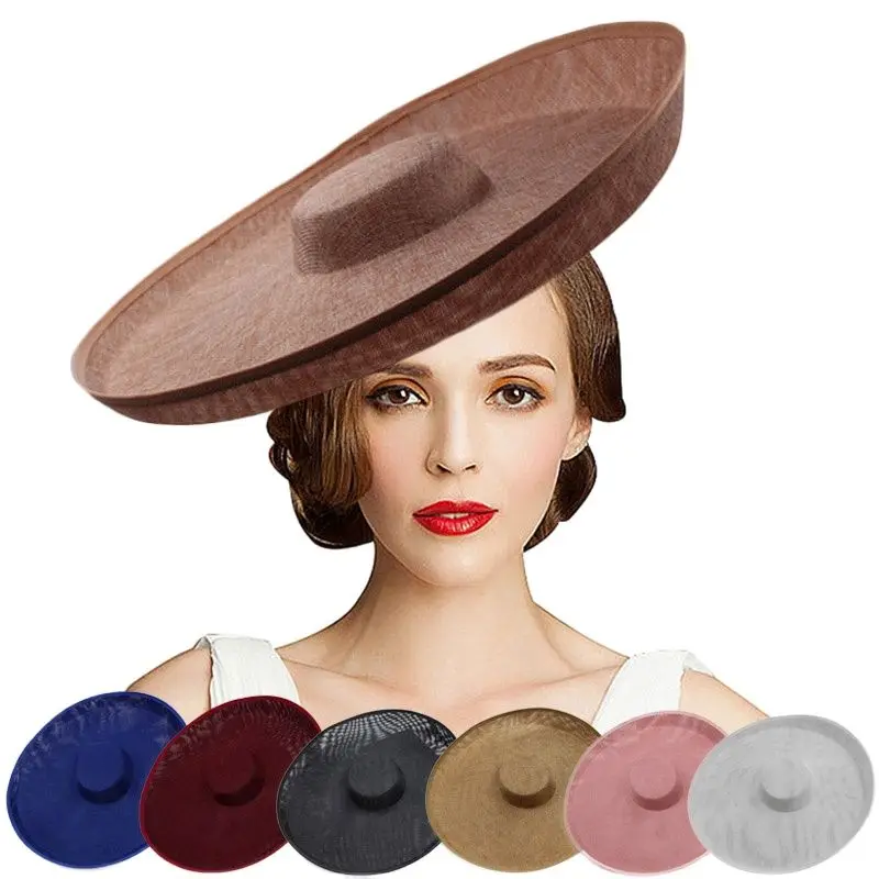 Women Fedora Hat Royal Lady Fascinator Wedding Sinamay Hat Base