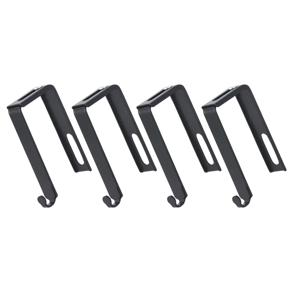 4 Pcs Door Storage Hooks Heavy Duty Garage for Hanging Partition Ordinary Clothes Hanger Adjustable Cubicle Iron Metal