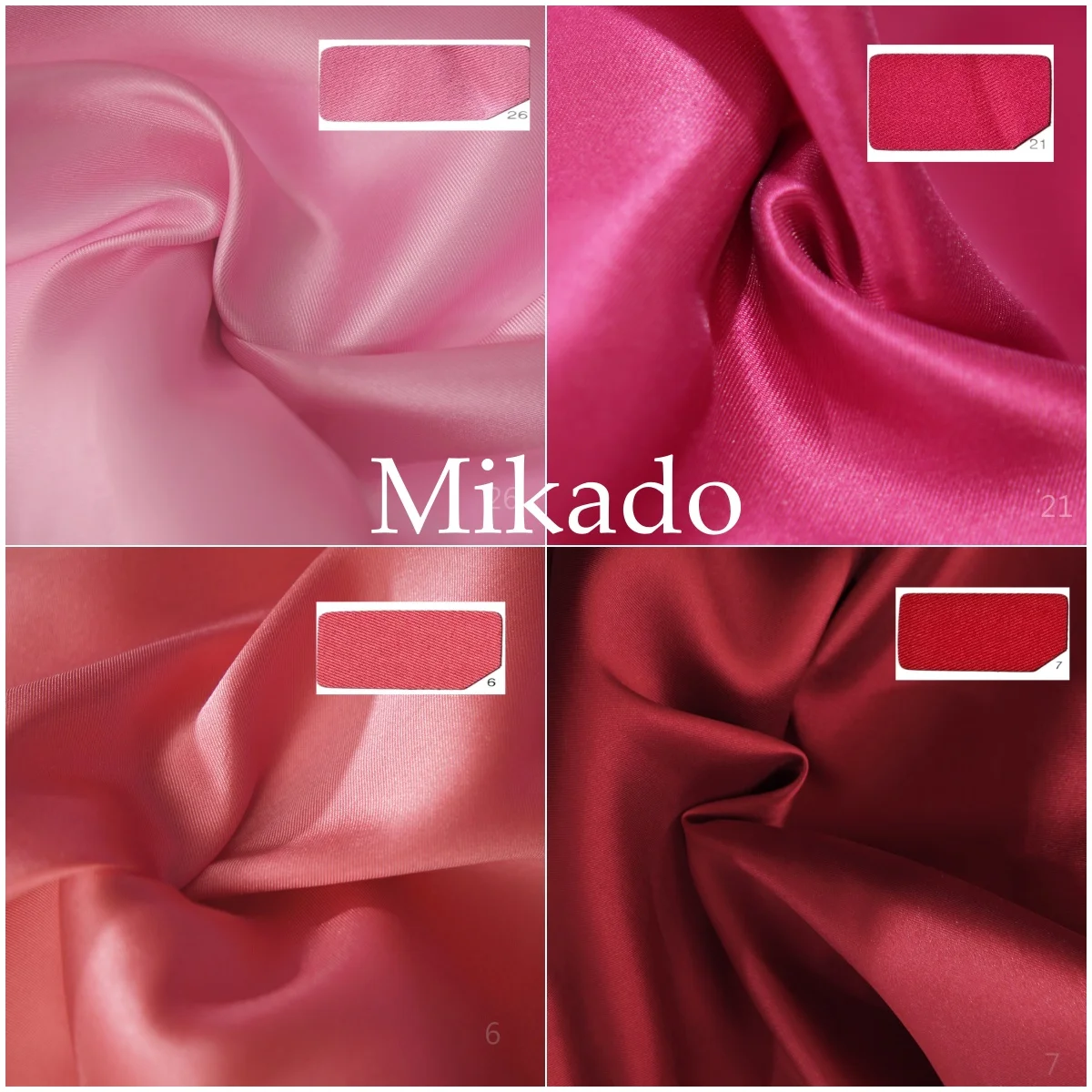 Elegant Red and Pink Mikado Satin Evening Dress Fabric - Twill Satin