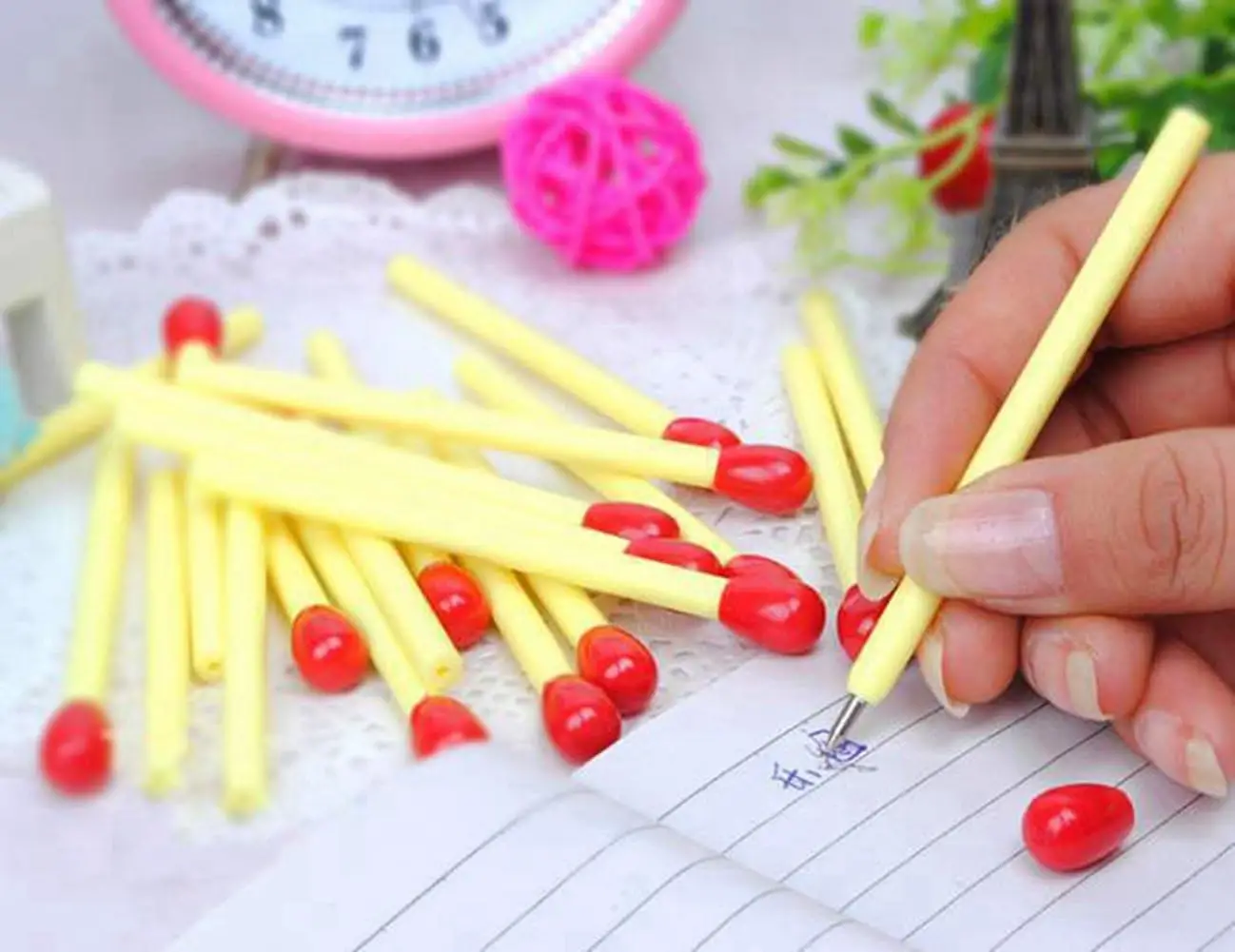 

20Pcs Creative Match Shape Ballpoint Pens Novelty Ballpen School Stationery Gift