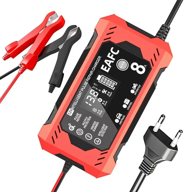 Smart Fast Charger with Touchscreen Pulse Repair and Digital LCD Display
