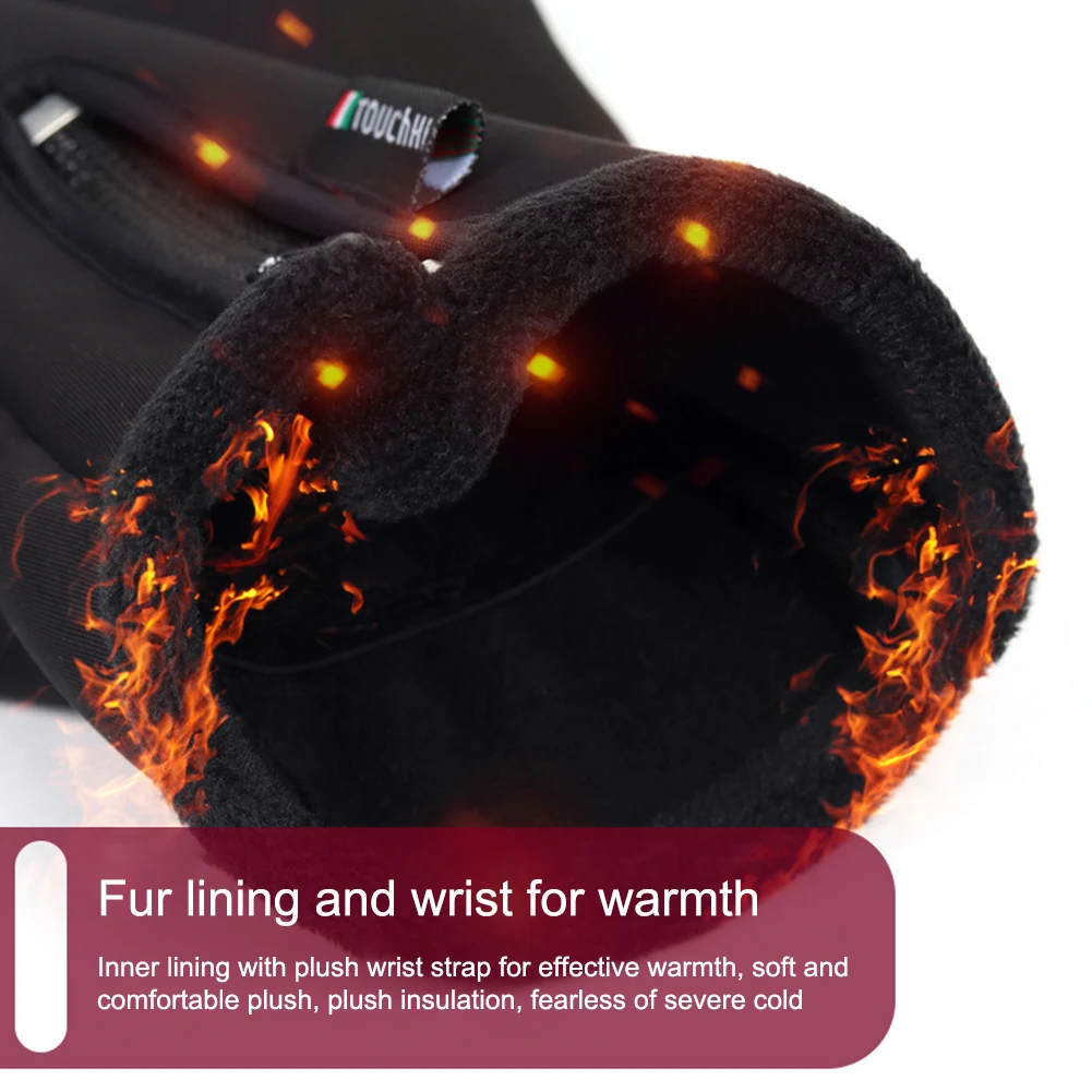 Winter Gloves Men Women Heating Warm Touchscreen Gloves USB Winter Electric Heated Gloves Hiking Skiing Fishing Cycling Mittens