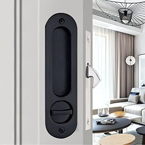 Sliding Barn Door Locks Invisible Door Handle with 3 Keys for Wooden Pocket Furniture Hardware 6.81 inches