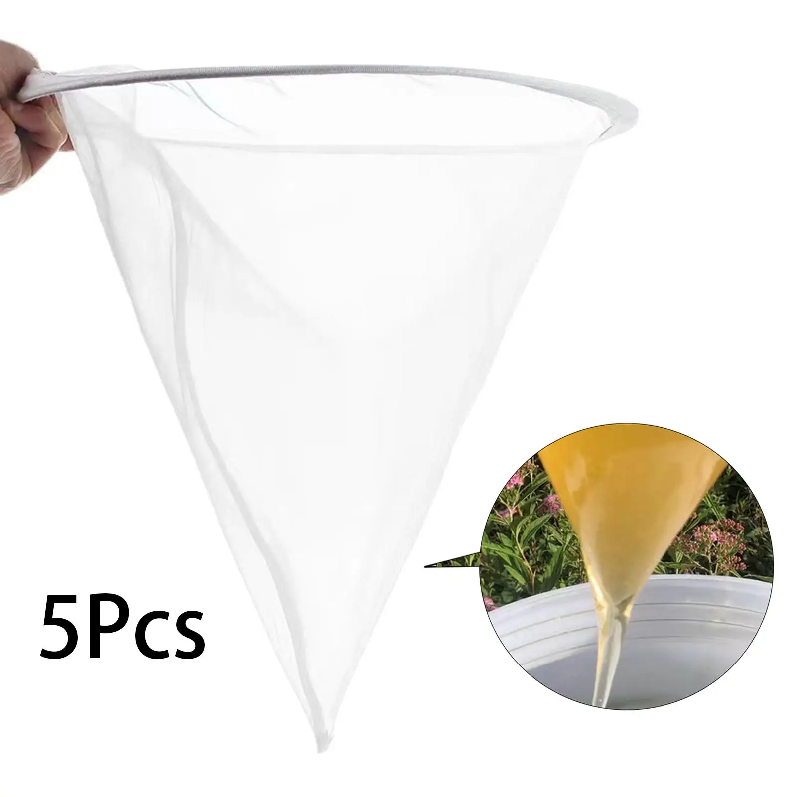 5x Honey Filter Bag Extraction Tool Bee Keeping Tool Kitchen Filter Mesh Honey  Strainer for 5 Gal Bucket Nut Milk Beekeepers