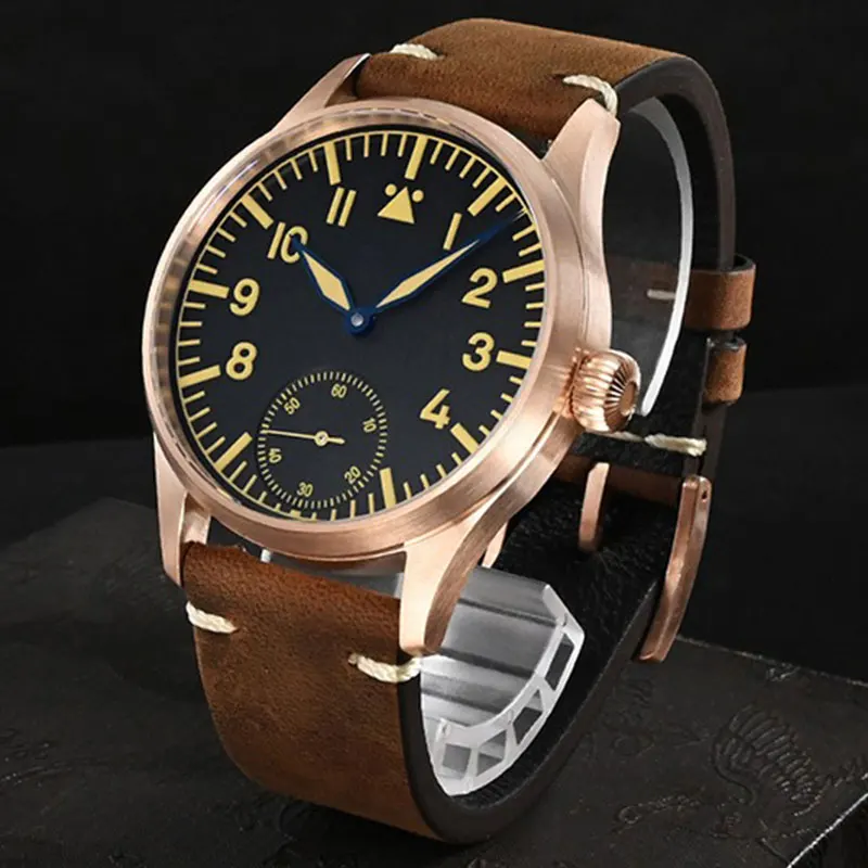 

San Martin 41mm Cusn8 Bronze Pilot Sports Watch NH35 Automatic Mechanical Men Watches Military Luxury Sapphire 10Bar Relojes