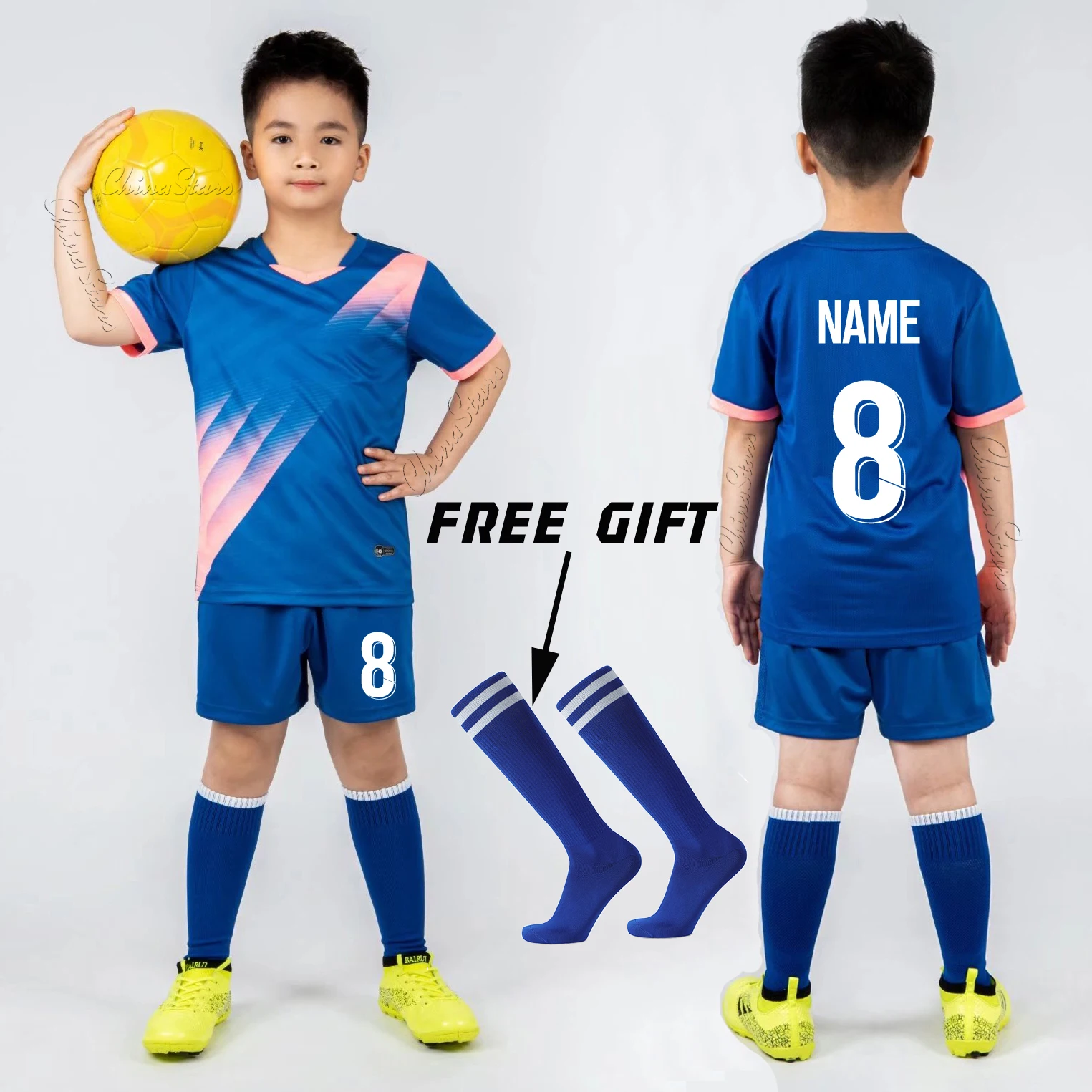 Football Uniform Sports Uniform Sets Boys Child Kids Football Jersey Tracksuit Soccer Sports Uniforms Sportswear Kits Vest Suit Socks