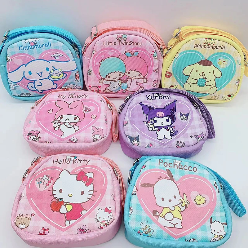 

Kawaii Sanrio Cinnamoroll Mymelody Hellokitty Kuromi Cartoon Shoulder Storage Bag Creative Cute Fashion Children's Messenger Bag