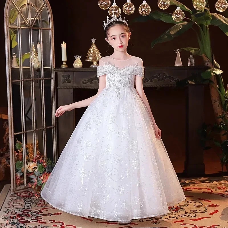 

Dress for girls, princess dress for children, high-end flower girl wedding dress, fluffy dress for girls, runway show, piano hos