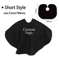 Cape de coiffeur avec Logo personnalisé, 3 pièces, noire, imperméable, professionnelle, légère, pour coiffure, usage domestique, Cape de coupe de cheveux 3