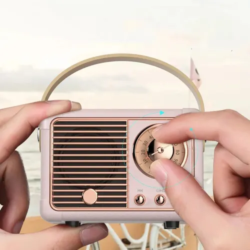 레트로 미니 블루투스 스피커, 야외 휴대용 USB 플래시 드라이브, TF 카드 하이 퀄리티, FM 크리에이티브 소형 스피커, ABS 소재 2