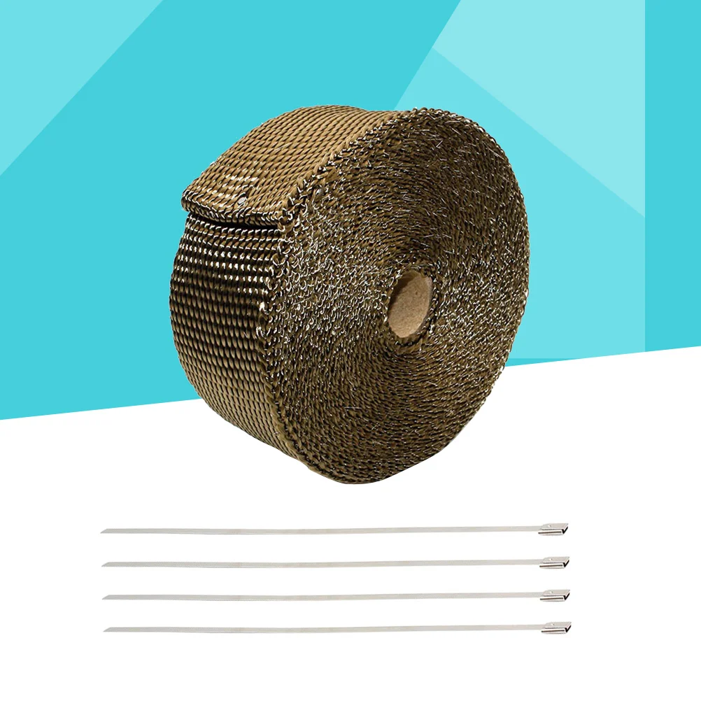 Self-adhesive Thermal Insulator Exhaust Heat Wrap Roll Header Tube Fiber Wrap Tape For Car Motorcycle fiberglass insulation tape heat insulation mat heat insulation sleeve