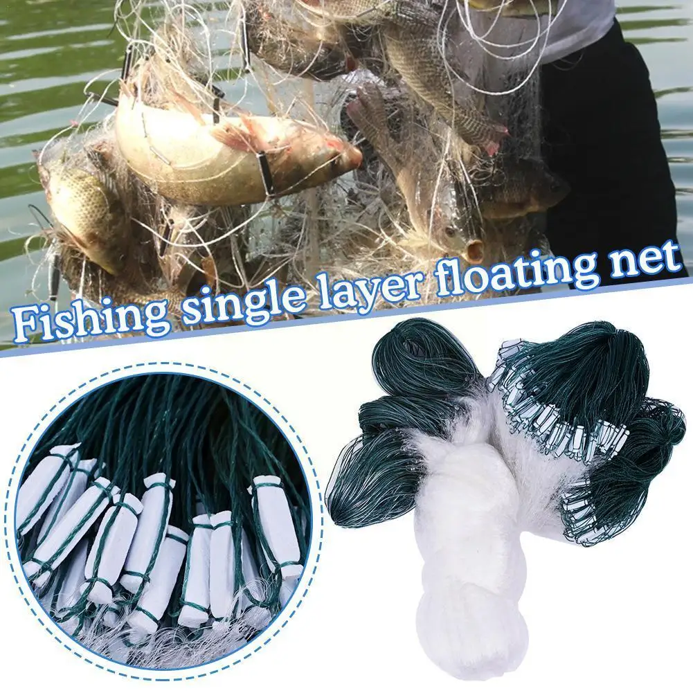 

Fishing Mesh Net 25/20/16M Single Layers Monofilament Gill Net Fishing Net With Fishing Fish Equipment Tackle Float O4K0