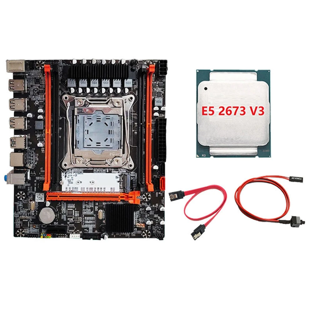 

Комплект материнской платы X99H с процессором E5 2673 V3 + кабель переключения + кабель SATA фонарь DDR3X4 ОЗУ M.2 NVME PCI-E 3,0 X16 SATA3.0