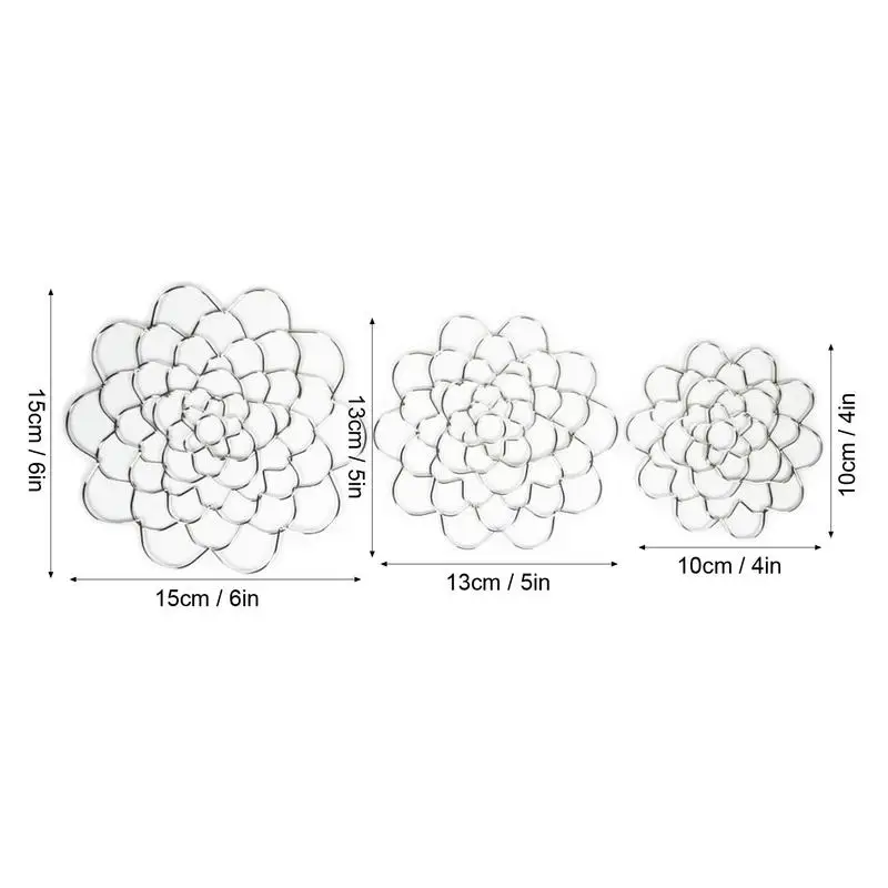 Bouquet Holder For Vase 3pcs Stainless Steel Flower Grid Fixer Floral Insert Ring Flower Art Decoration Flower Arranger Twist 6