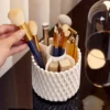 360 Degree Rotating Makeup Brush Holder with Clear Acrylic Cover - Cosmetics Organizer for Vanity and Bathroom 3