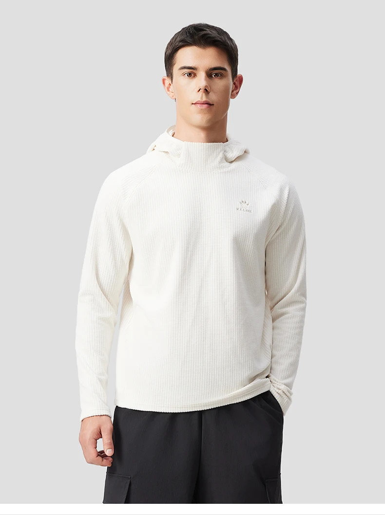 Kelme Herren-Sport-Hoodie, winddichte Outdoor-Jacke, lässiger, langärmliger, warmer Fleece-Pullover zum Laufen – Detail 9
