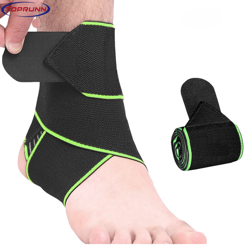 1PCS Professional Sports Ankle Strain Wraps Bandages Elastic Ankle Support Brace Protector For Fitness Running