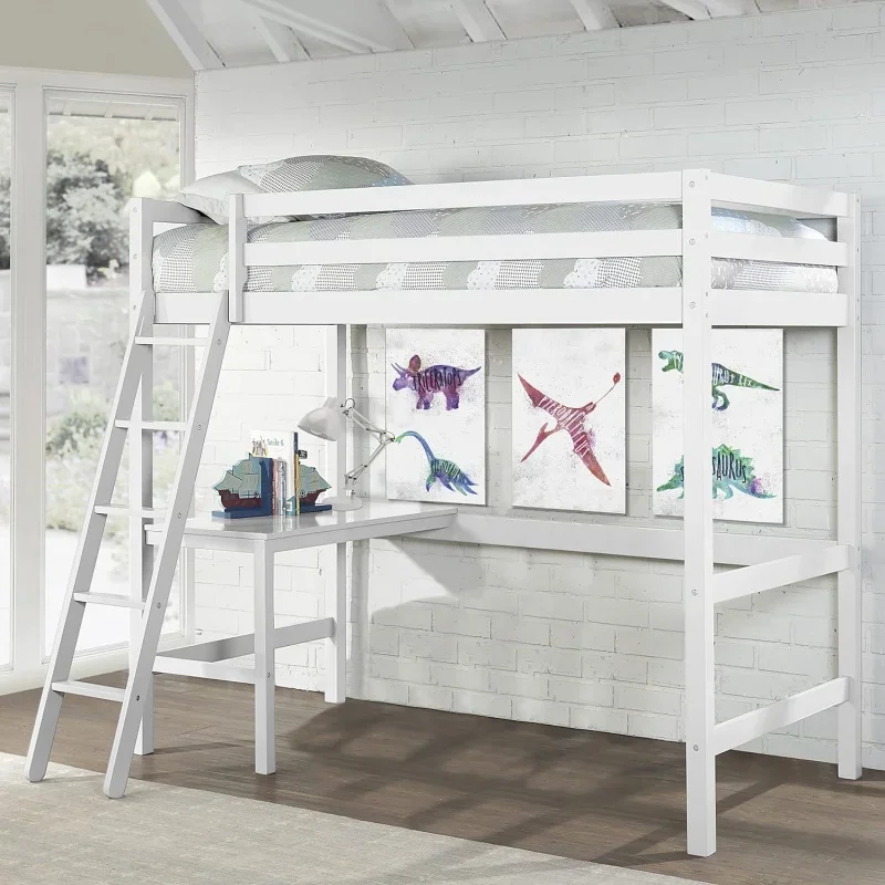 

Hillsdale Caspian Youth Solid Wood Twin Loft Bed для детской комнаты, белая