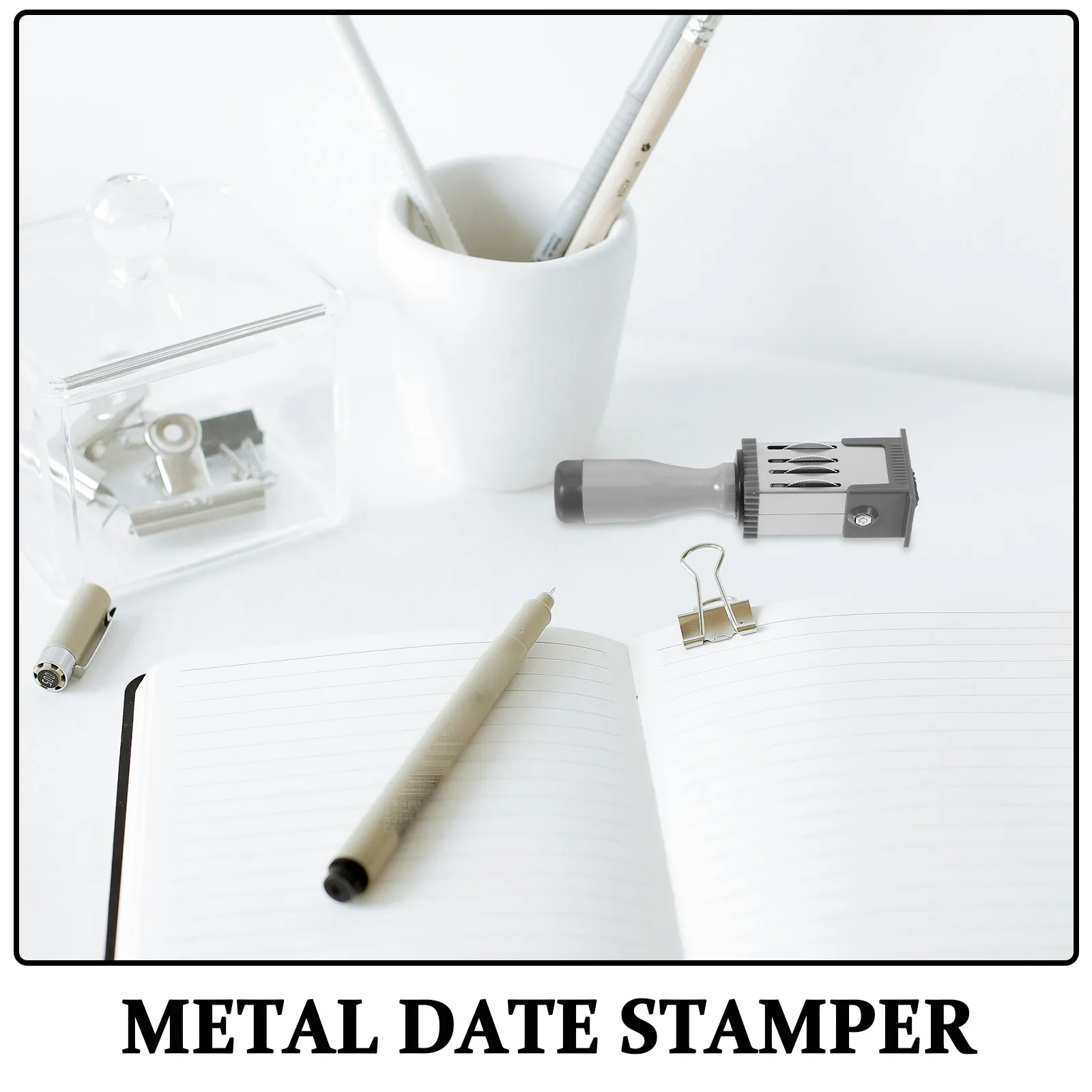 휴대용 잉크 날짜 스탬프 내구성이 뛰어난 금속 날짜 월 연도 스탬프 비즈니스 일기 업무 서류 파일용