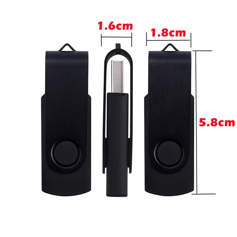 금속 360 회전식 USB 2.0 플래시 드라이브, 다채로운 펜 드라이브, 메모리 스틱, U 디스크 사진 선물, 32GB, 64GB, 16GB, 8GB, 4GB, 100 개/로트