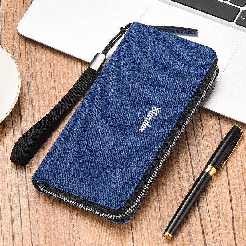 New Trendy Wallet Men's Long Zipper Canvas Handbag Men's Handbag