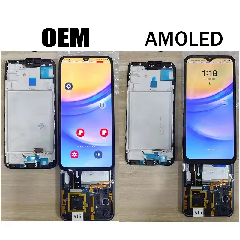 6.5"AMOLED LCD For Samsung A15 4G A155F LCD Display Touch Screen Digitizer Assembly For Samsung A15 5G A156B Display Replacement